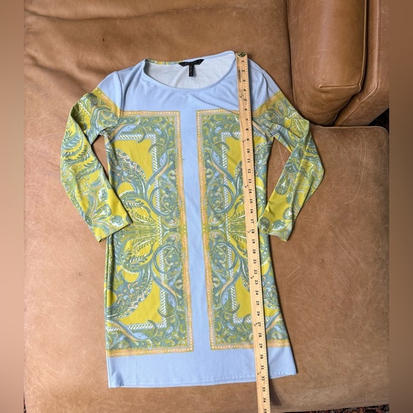 BCBGMaxAzria Size XS Dress Noely Paisley Block Print Shift Blue Multicolor - Picture 5 of 10